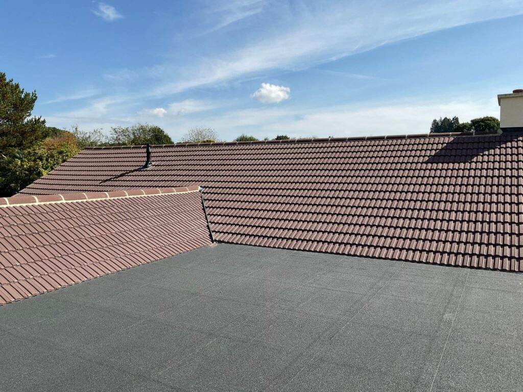 This is a photo of a roof which has just been repaired works carried out by TRP Roofing North Ferriby